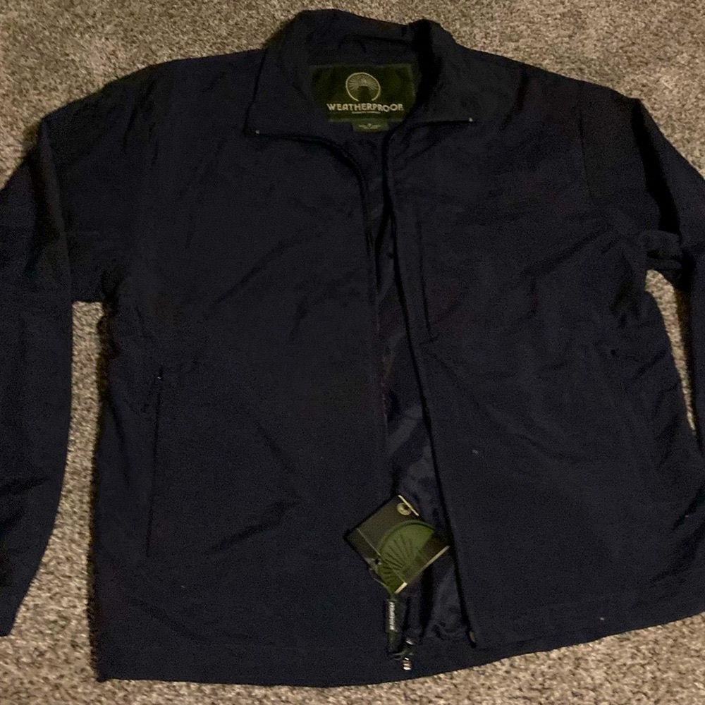 Windbreaker new Men’s small Dark Blue Weatherproof windbreaker